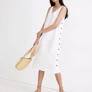 Madewell - Linen-Cotton Side-Button Midi Dress